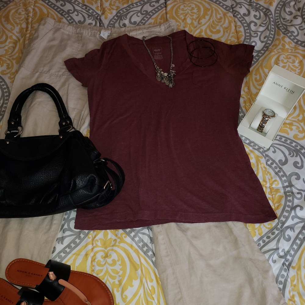 Burgundy tee